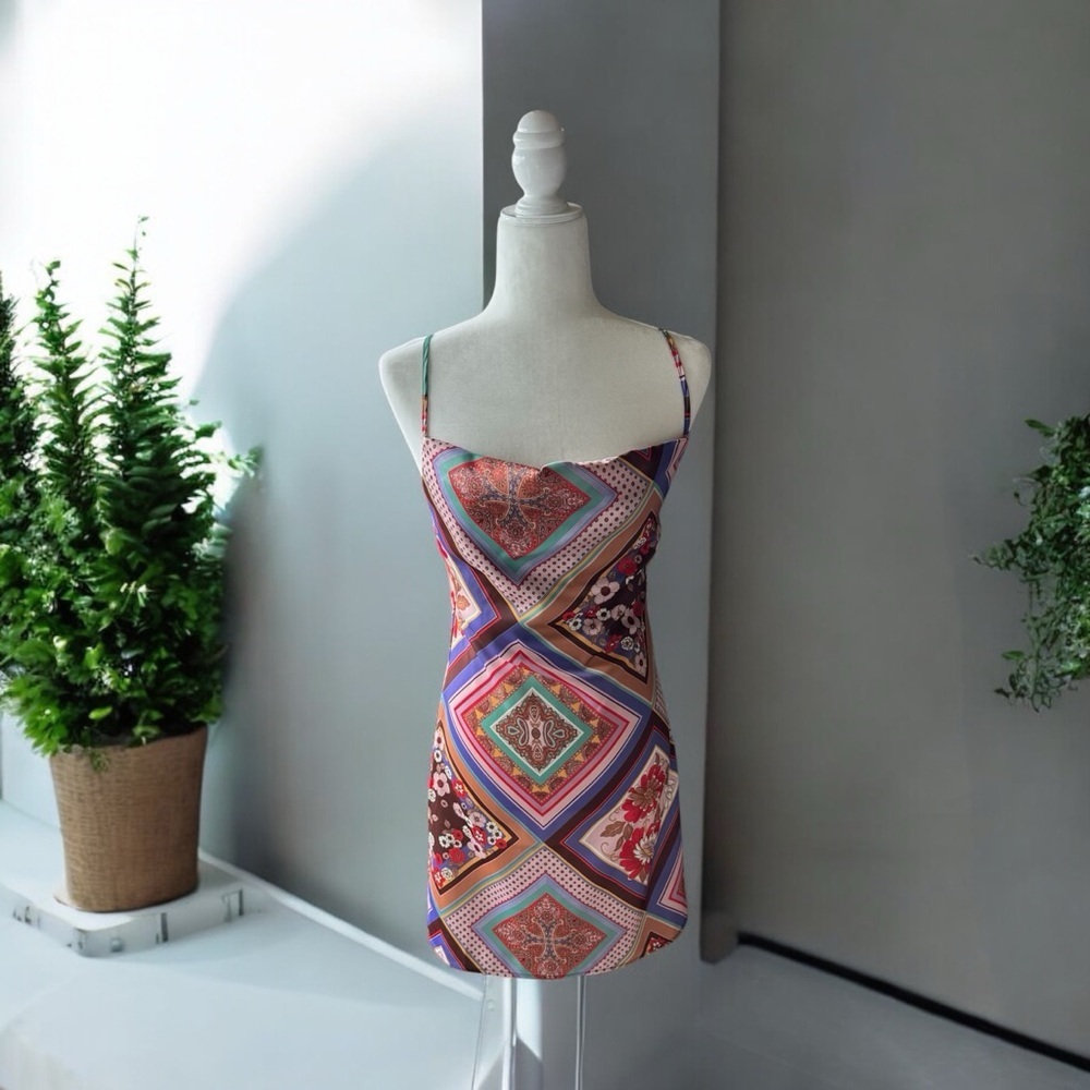 Urban Outfitters Multicolor Geometric Print Mini Dress